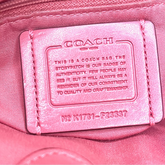 COACH Small Lexy Pebbled Rose Leather Shoulder Bag # 23537 - Picture 4 of 4